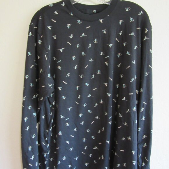 SKIMS Onyx Ski Print Boyfriend L Matching Boxer Set Long Sleeve NWT - Picture 2 of 9